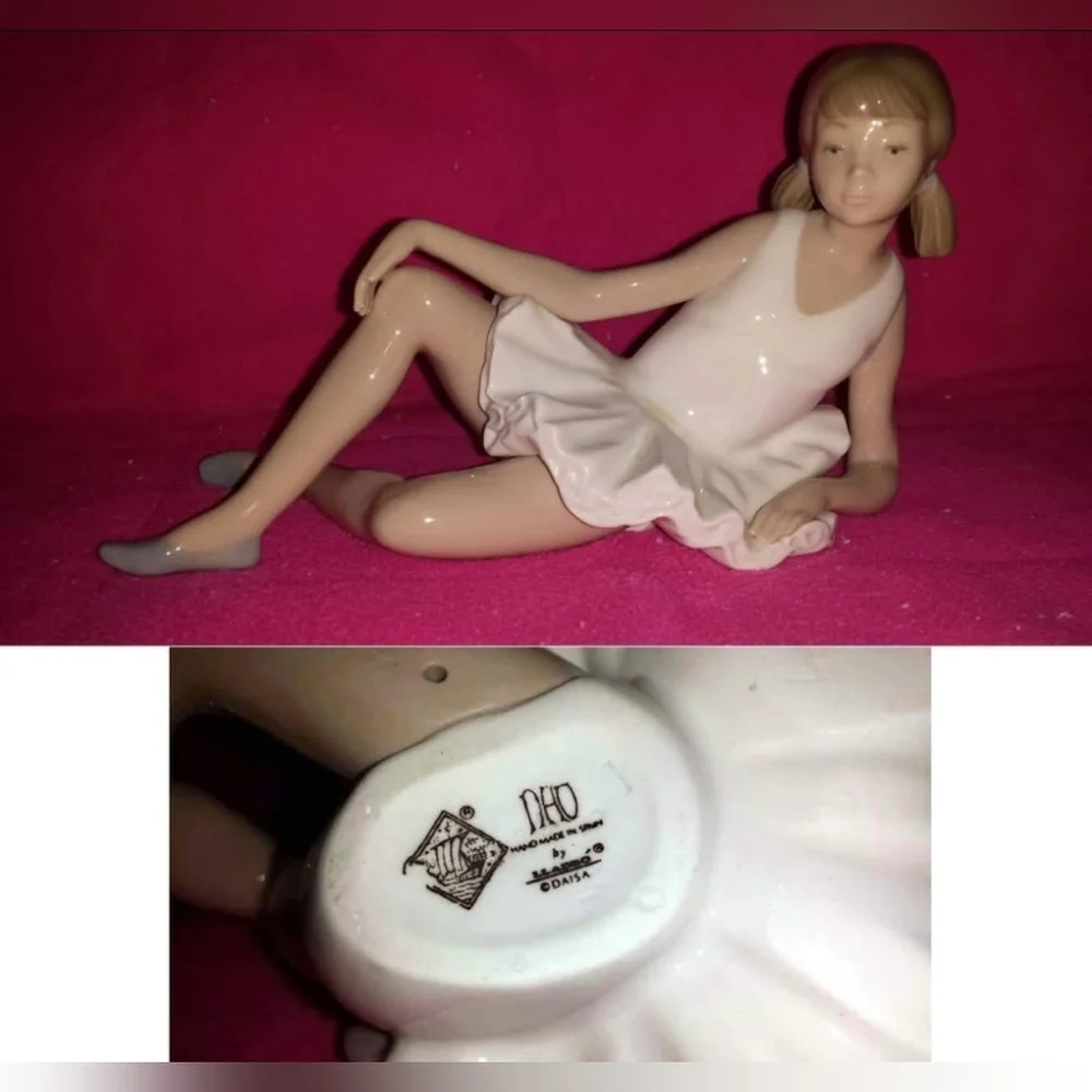 Lladro Nao Figurine Reclined Ballerina - Picture 2 of 3